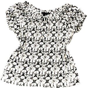Grace Elements M BOHO Cotton Peasant Top White Black Gray  Keyhole Tie #213B